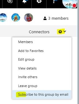 Office 365 Group Subscription Settings
