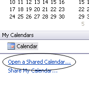 Open Shared Calendar